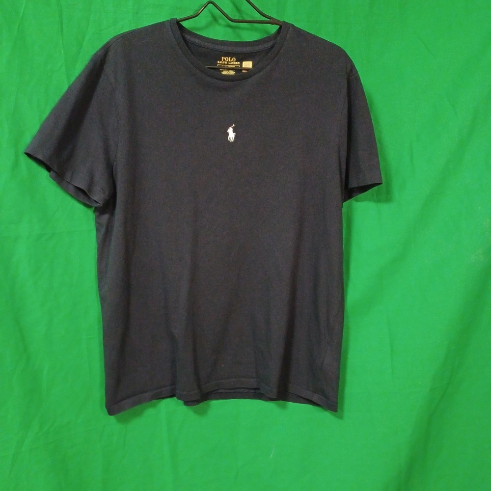 Polo Ralph Lauren Mens Navy Blue Custom Slim Fit Pony Logo T-Shirt Large L